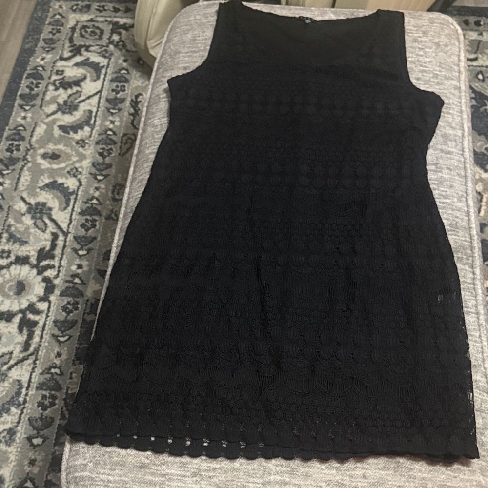 Tiana B. Black Sleeveless Lace Mini Dress
